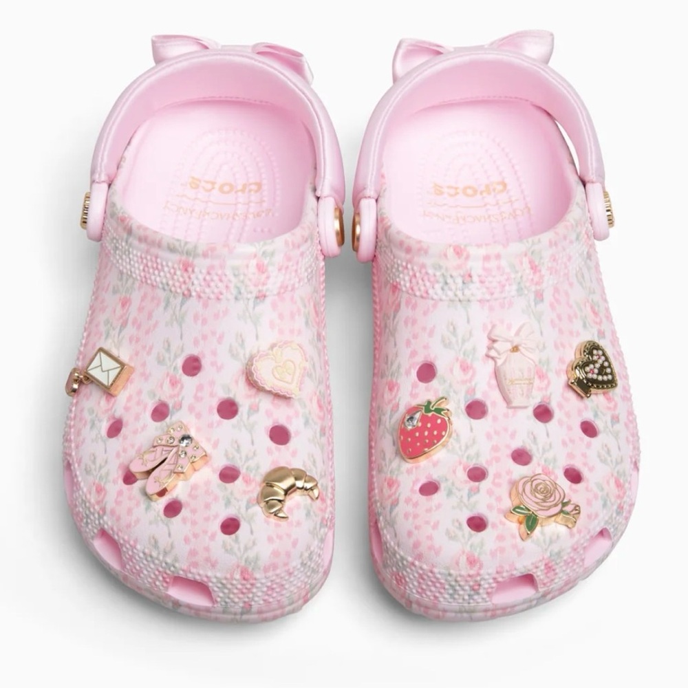 LoveShackFancy X Crocs Pink Classic Clog
Size 9 Color: Pink Milk
